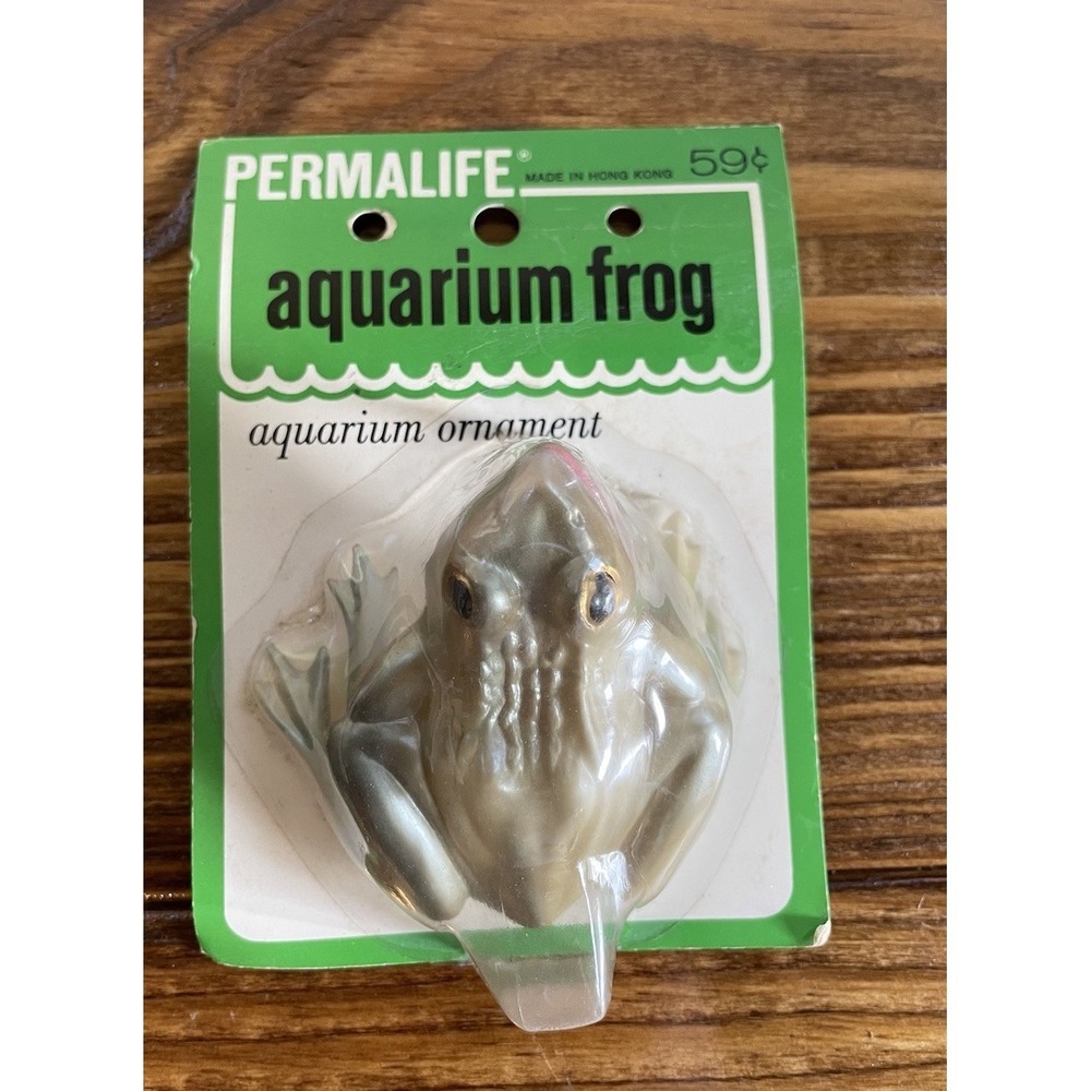 Vintage Permalife Aquarium Frog Aquatic Fish Tank Accessory Ornament
